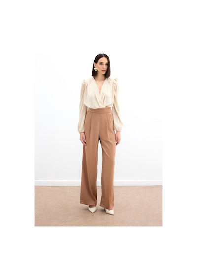 Sateen Cepli Salaş Saten Pantolon - Camel-134234 Camel