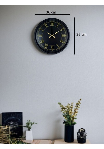 River World Duvar Saati Dekoratif Seri B Rengi Siyah 36 Cm Çok Renkli