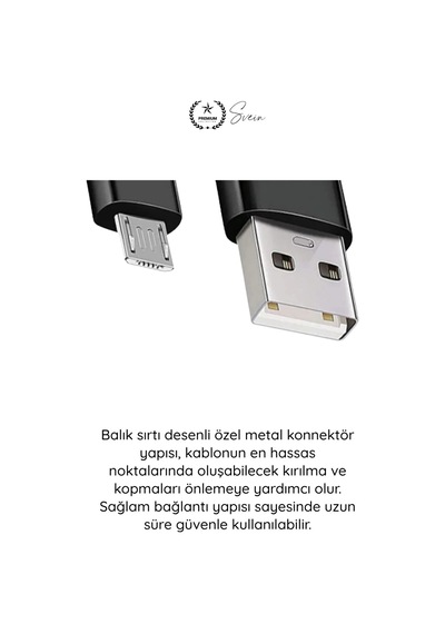 Şarjkablo Süper Hızlı Destekleyici S61 Micro Usb Kablo 1.2m 2.1a Hızlı Şarj Veri Aktarım Naylon Örg Siyah