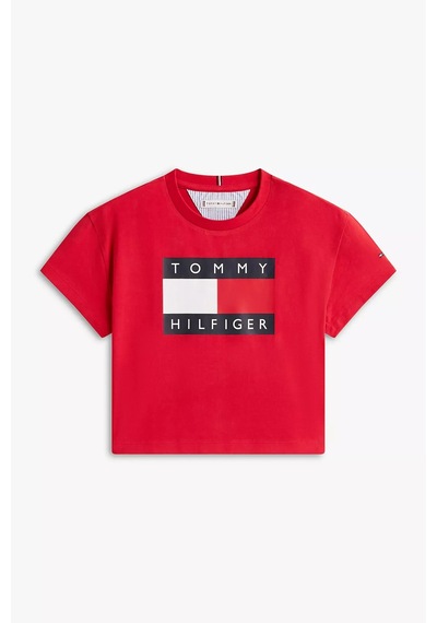 Kız Çocuk Büyük Logolu T-shirt - Kırmızı Primary Red