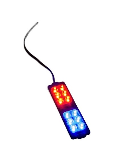 Polis Çakar Ip65 2835smd Kırmızı Mavi Flaş Strobe Işıklar Aydınlatma Oto Araba Motor 200lm Led Dc 12v 6w 12 Göz Led 2 Renk 104x26mm