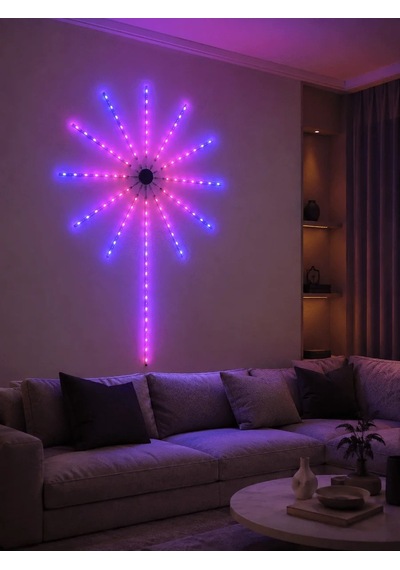 Lb Dekoratif Rgb Fireworks Led Duvar Işığı Çok Renkli Telefon Kontrollü Led Aydınlatma