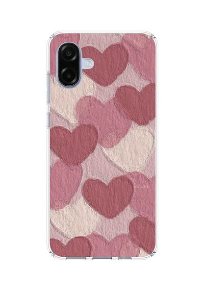 Samsung Galaxy A07 Uyumlu Pastel Gül Kurusu Ve Pembe Kalpli Baskılı Silikon Kılıf Renkli