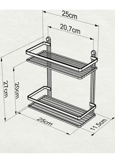 Teknotel Iki Katlı Banyo Rafı Krom Es067 Krom