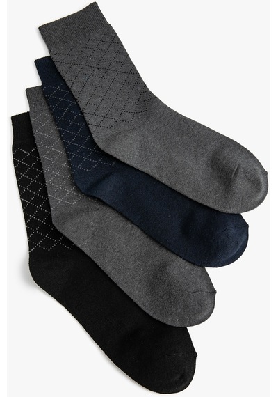 Koton 4'lü Soket Çorap Seti Geometrik Desenli Çok Renkli Gri 4wam80153aa 4WAM80153AA040 Gri Koton 4'lü Soket Çorap Seti Geometrik Desenli Çok Renkli Gri 4wam80153aa 4WAM80153AA040 Gri