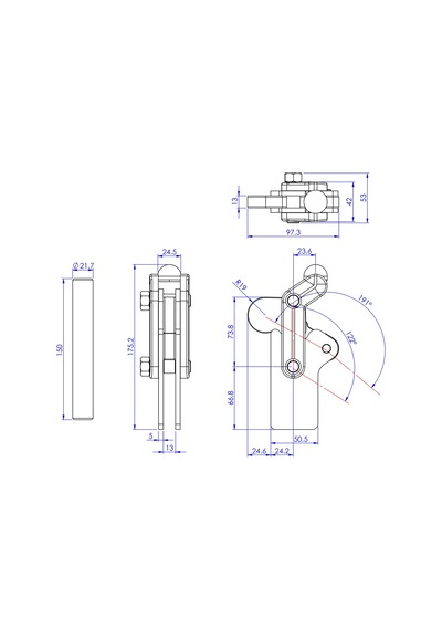 Goodhand Gh-70103 Ağır Hizmet Tipi Geçişli Kelepçe 500 Kg Kapas