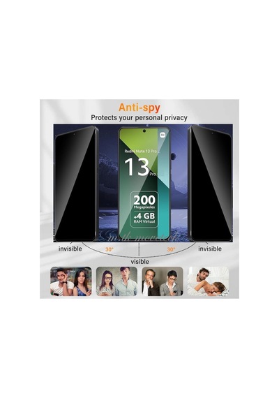 Xiaomi Redmi Note 13 Pro 4g Hayalet Ekran Koruyucu Cam 5d Hard Privacy Tempered Glass Full