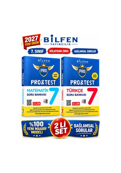 Bilfen 7.sınıf Protest 2027 Matematik-türkçe %100 Maarif Model Bağlamsal Soru Bankası Seti