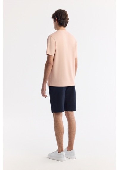 Avva Erkek Pembe Bisiklet Yaka Baskılı Bi-stretch İnterlok Regular Fit T-shirt A51y1132