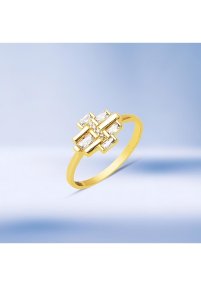 Parça Baget Tasarımlı 14 Ayar Altın Yüzük YZSKY14K29009