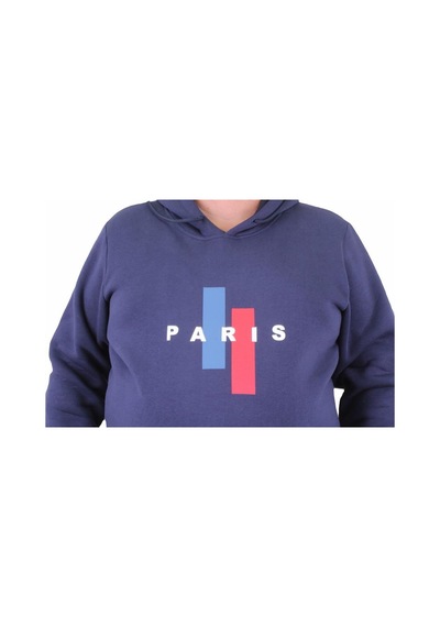 Moc Grande Mocgrande Erkek Büyük Beden Kapuşonlu Sweat Paris 23209 Indıgo İndigo