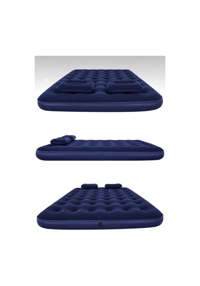 Çift Kişilik Şişme Yatak Dahili Pompalı 203x152x22 Cm 2 Yastıklı Açık Gri