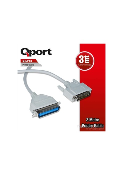 Qport Q-Lpt3 Paralel Yazıcı Kablosu 3 Metre