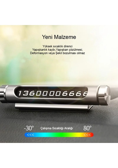 Araba Park Numaratörü Led Işıklı Gizlenebilir Telefon Numarası