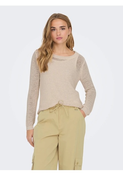 Jdy Jdymore Solid L/s O-neck Pullover Kadın Bluz 15194117 Bej