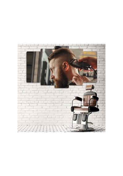 Keskin Tarz, Net Hatlar - 5 Parçalı Berber Tablo Görsel - 702504076 Görsel