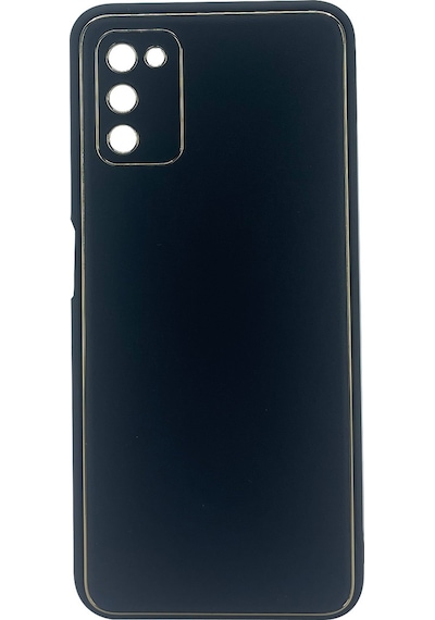 Nettech Samsung Galaxy A03s Uyumlu Coco Leather Seri Arka Koruma Kılıf - Siyah Siyah