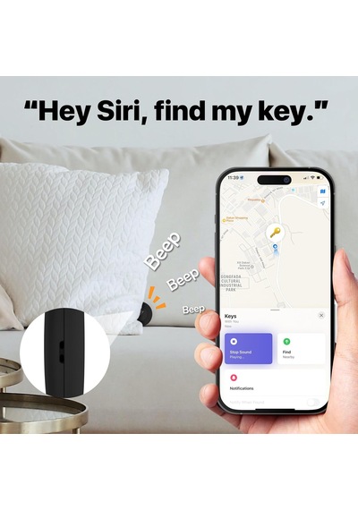 Lexroo Lifetag Aple İle Uyumlu Mfı Lisanslı Smart Tag Akıllı  4'lü Paket- Siyah Standart