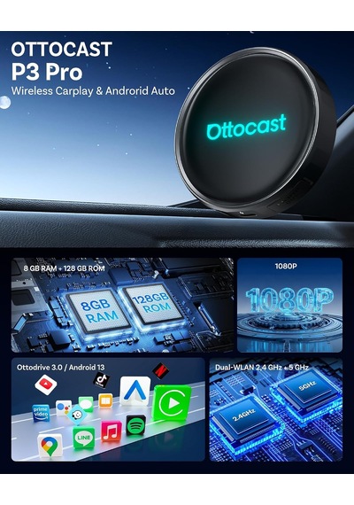 Fabrika Kablolu Carplay Arabalar İçin Kablosuz Carplay Adaptörü, Kablolu Kablosuz, Tak Ve Çalıştır, Otomatik Yeniden Bağlanma, Ses Kontrolü Diğer