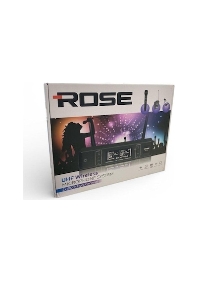 Rose Rw-211-ee Uhf Kablosuz Telsiz Çift El Mikrofon 2x100 Kanal