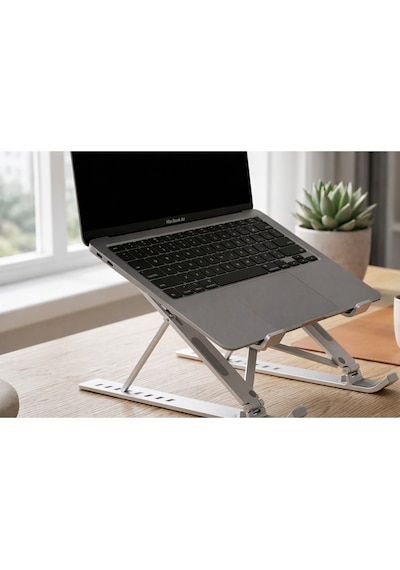 Alüminyum Ayarlanabilir Laptop Standı Ergonomik Notebook Yükseltici Soğutucu Katlanabilir