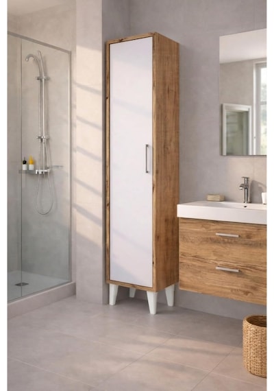 Tr Çok Amaçlı Ahşap Banyo Dolabı Genel