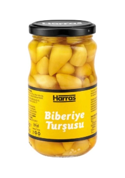 Acı Sarı Biberiye Turşusu 335 Gr X 4 Adet Çıtır Cin Biber Turşusu Doğal Sirkeli Meze