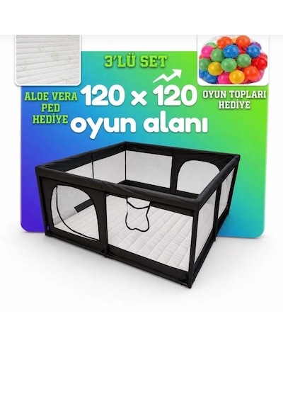 Avocado 120x120 Güvenli Çocuk Ve Bebek Oyun Alanı Seti 3'lü 120x120 Oyun Parkı