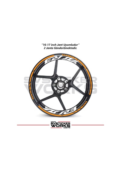 Yamaha Yzf-r3 Yazılı Jant Sticker Dış Ve İç Set Sticker Jant Şeridi Turuncu