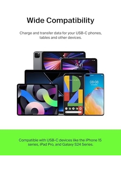 Usb-c Kablosu Boost Charge Usb-c-usb Kablosu, Note10, S10, 4, İpad Pro, Switch Ve Daha Fazlası İçin Usb C Tipi Kablosu 1 Metre, Siyah