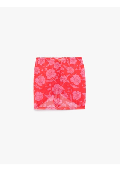 Koton Drapeli Büzgülü Çiçekli Mini Pareo Etek Pembe Desenli 5sak70030mk Pembe Desenli