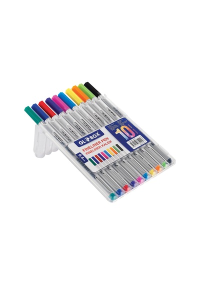 Globox 10 Renk 0.4 Mm Fineliner Keçe Uçlu Kalem Set Pp Kutu