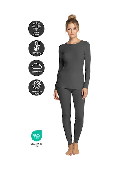 Thermoform Soft Termal İçlik Set Antrasit Çok Renkli