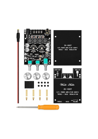 Zk-1002t 2x100w Bluetooth 5.0 Tpa3116d2 Stereo Amfi Modülü Bas/tiz Kontrollü