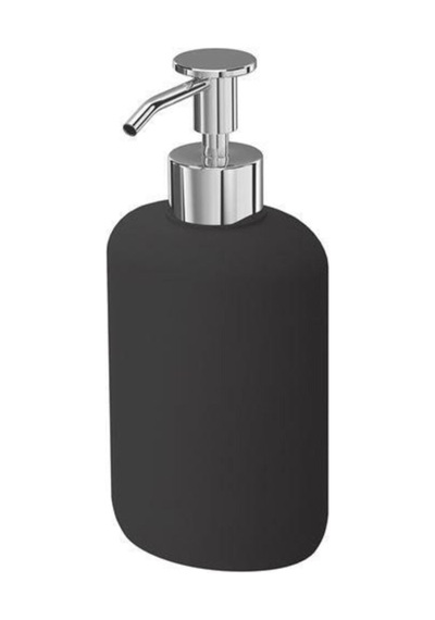 2 Li Banyo Seti Ekoln Sıvı Sabunluk Diş Fırçalık Koyu Gri Renk Stoneware Koyu Gri