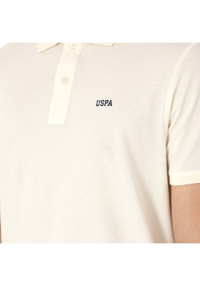 U.S. Polo Assn. Erkek Regular Fit Polo Yaka Basic T-shirt Krem