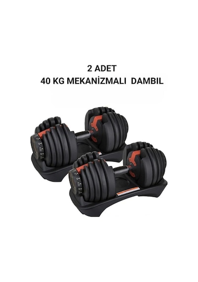 2 Adet 40 Kg Ayarlanabilir Mekanizmalı Dambıl Seti Çiftli