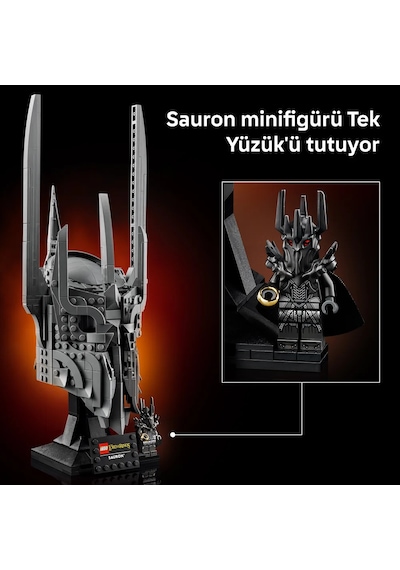 LEGO® Icons Yüzüklerin Efendisi: Sauron'un Miğferi 11373 - Yetişkinler için Minifigür İçeren Yaratıcı Model Yapım Seti (538 Parça)