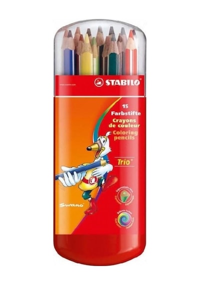 Stabilo Trio Kalın Kuru Boya Seti 15 Renkli Ergonomik Tasarım Çocuklar İçin Karışık