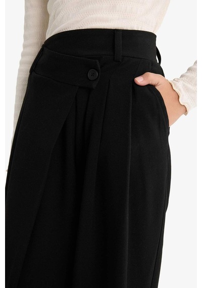 Defacto Kız Çocuk Baggy Fit Geniş Bol Paça Gabardin Pantolon G1622a825aubk59 Siyah