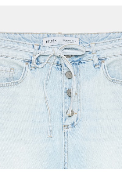Dilvin 72345 %100 Pamuk Baggy Jean-mavi