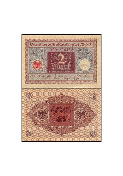 Almanya 1920 Yılı 2 Mark Kağıt Para Çil Unc Koleksiyon Para