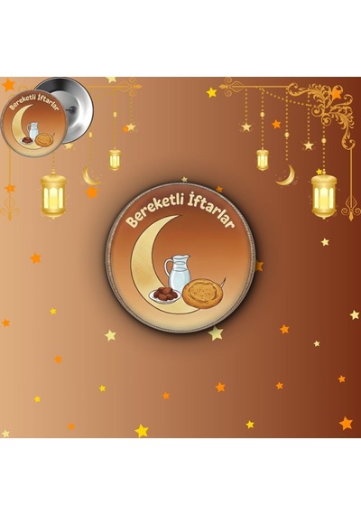 Bereketli İftarlar Buton Rozet - Ramazan Sofrası Hediyesi - İftar Daveti Ve Organizasyon Rozeti Çok Renkli