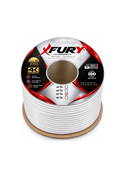 Fury 80 Tel Rg6-u6 Koaksiyel Tv Ve Uydu Anten Kablosu 100 Metre