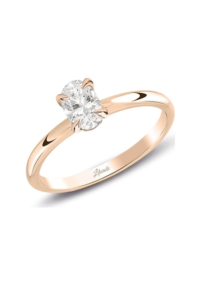 Lilarote 0.40 Ct Pırlanta Oval Tektaş Rose Yüzük