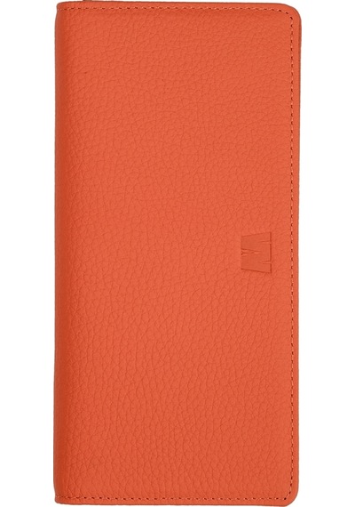 Mft Leather Hakiki Deri Unisex Telefon Bölmeli Cüzdan Golden 3367 Flother Mat Turuncu