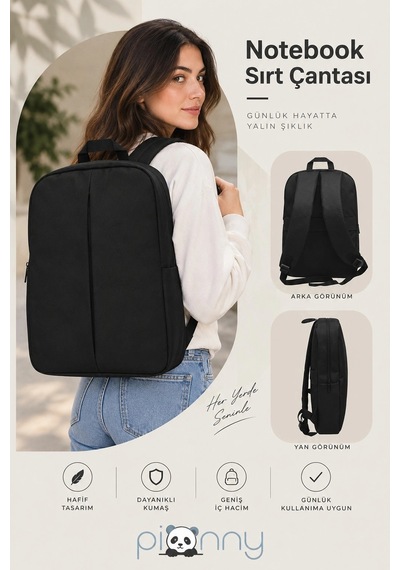 Pionny Notebook Sırt Çantası - Siyah