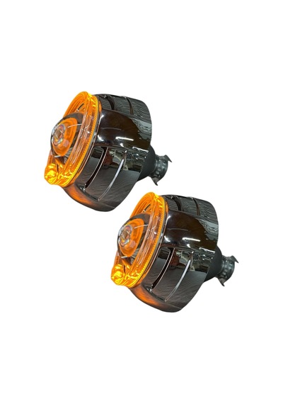 3 İnç Bi Xenon Mercek + Cy6 Model Turuncu Beyaz Sinyalli Angelli Kapak Set