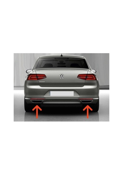 Volkswagen Passat B8 Krom Egzoz Ucu 2 Parça 2014 Üzeri Çelik
