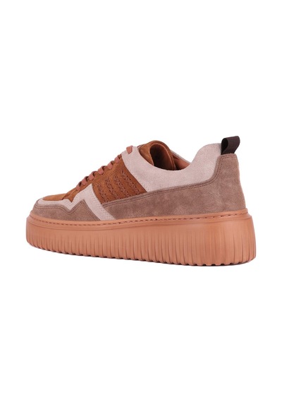 Shoetyle - Taba Hakiki Süet Bağcıklı Erkek Sneaker 115-k502-1333 Taba